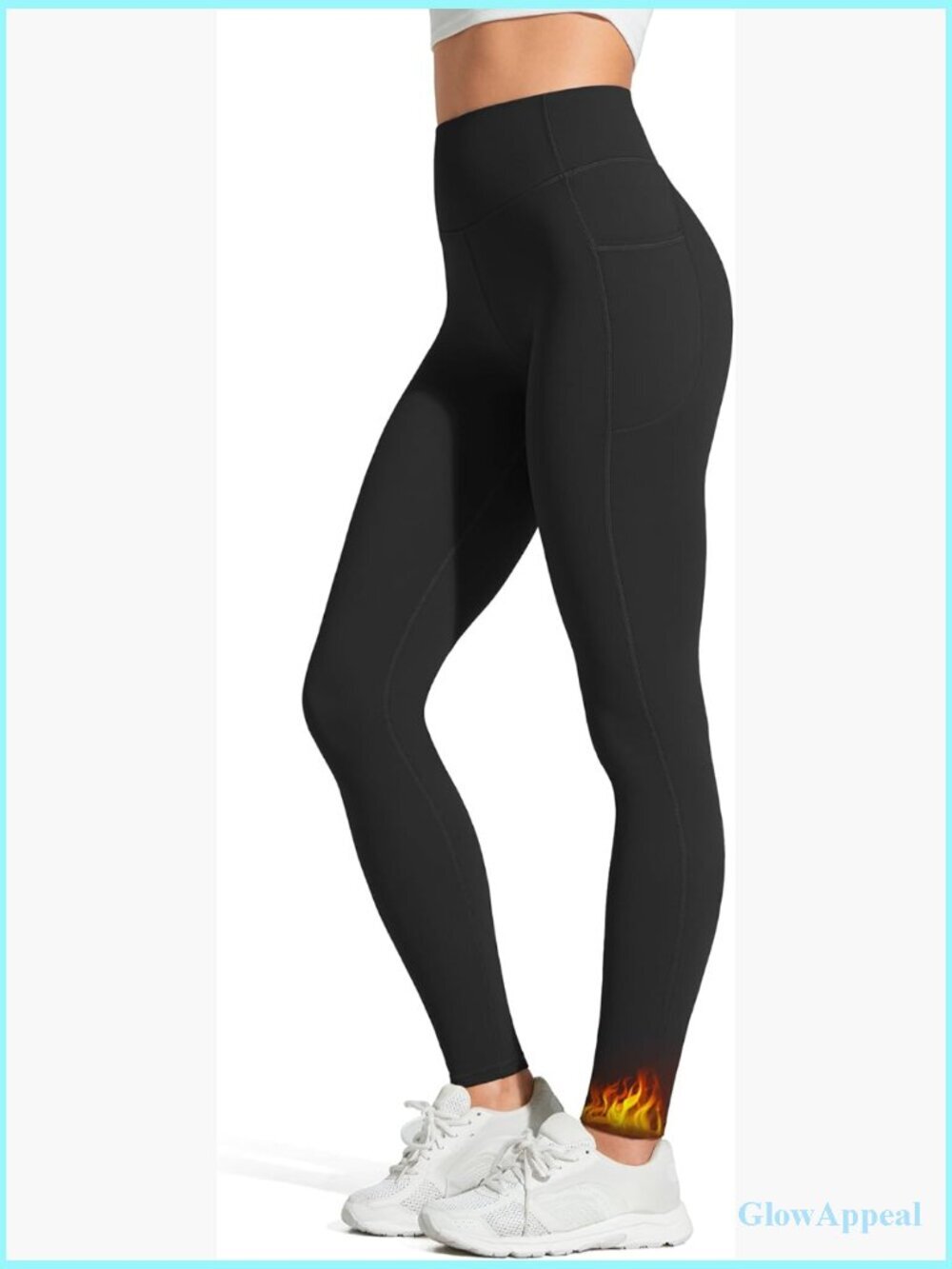 Fleece Lined Yoga Leggings with Pockets High Stretch Thermal Workout Pants